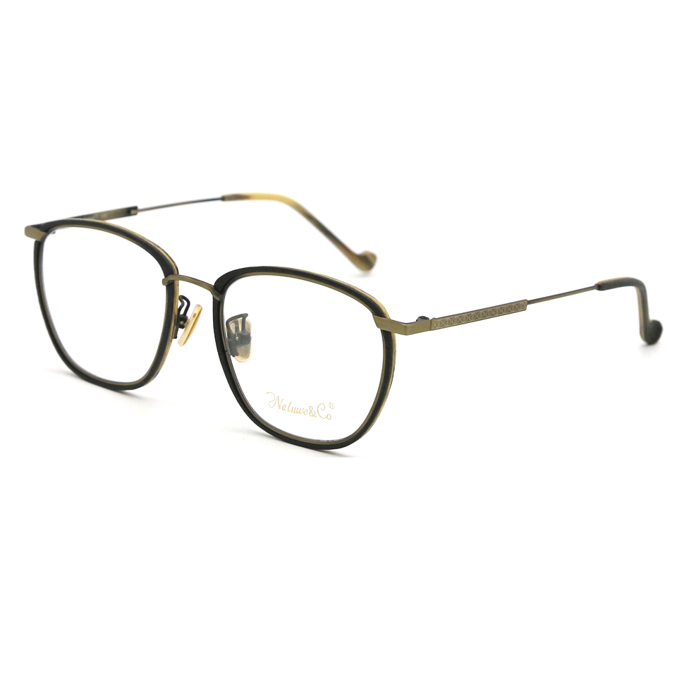 18132  Metal mixed material eyeglasses