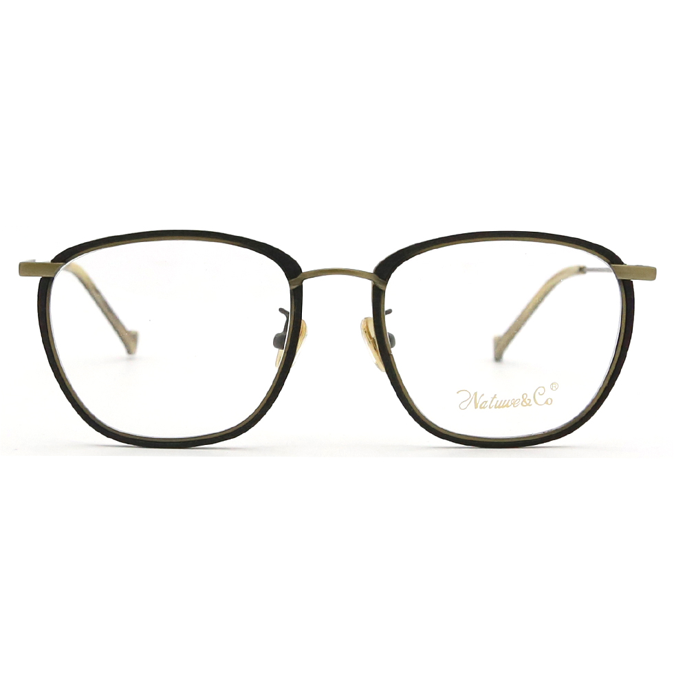 18132  Metal mixed material eyeglasses