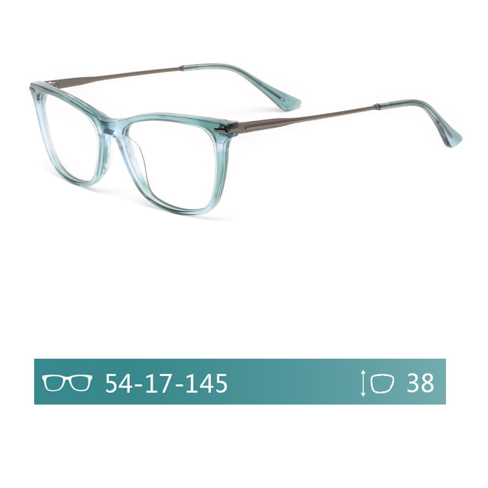 Classic acetate transparent color with metal temples optical glasses