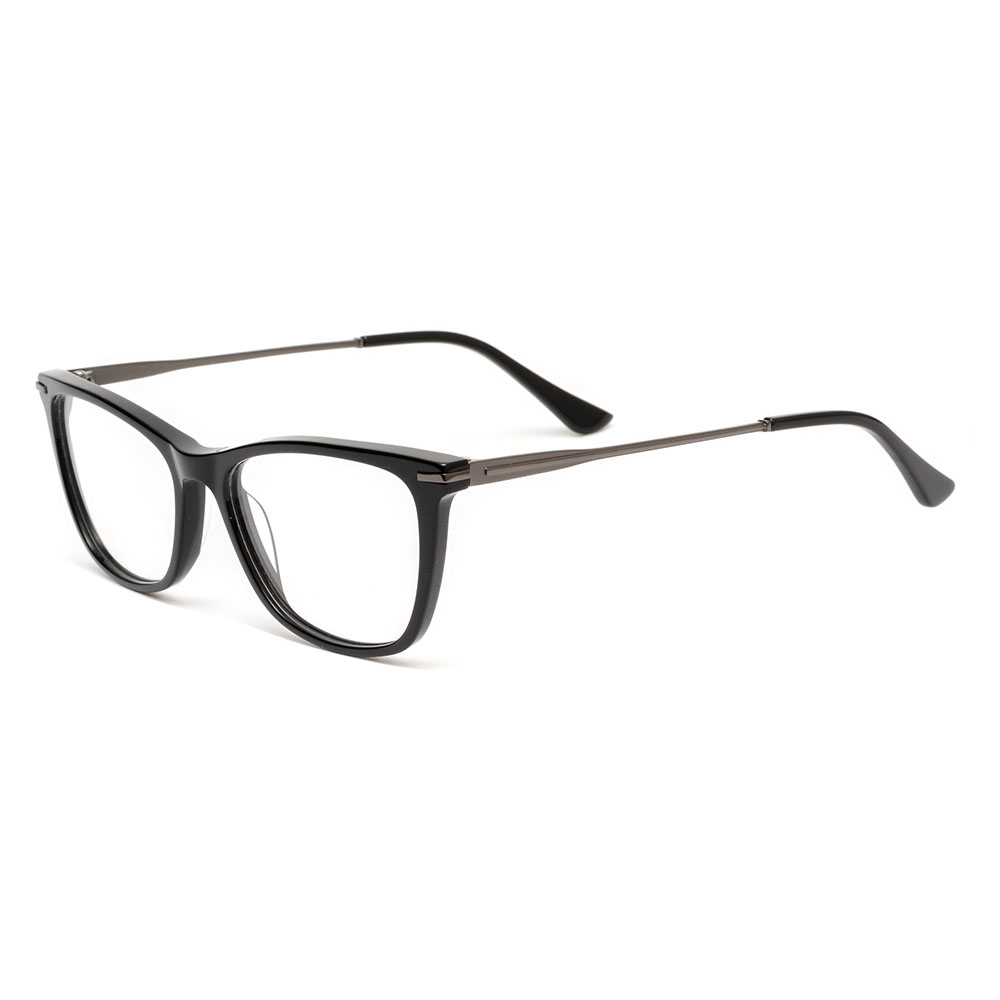 Classic acetate transparent color with metal temples optical glasses