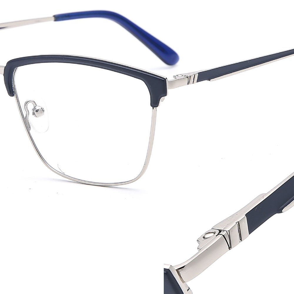Mens Blue Square Hinge Good Quality Eyeglasses Frames
