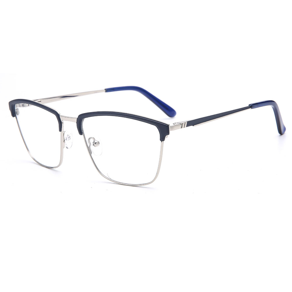 Mens Blue Square Hinge Good Quality Eyeglasses Frames