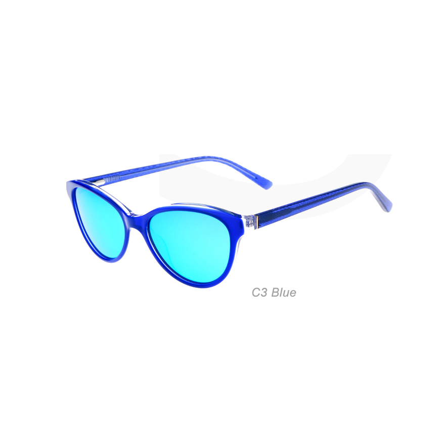 17077S Acetate Cat Eye Dazzles Color Fashion Trend Sunglasses for Women