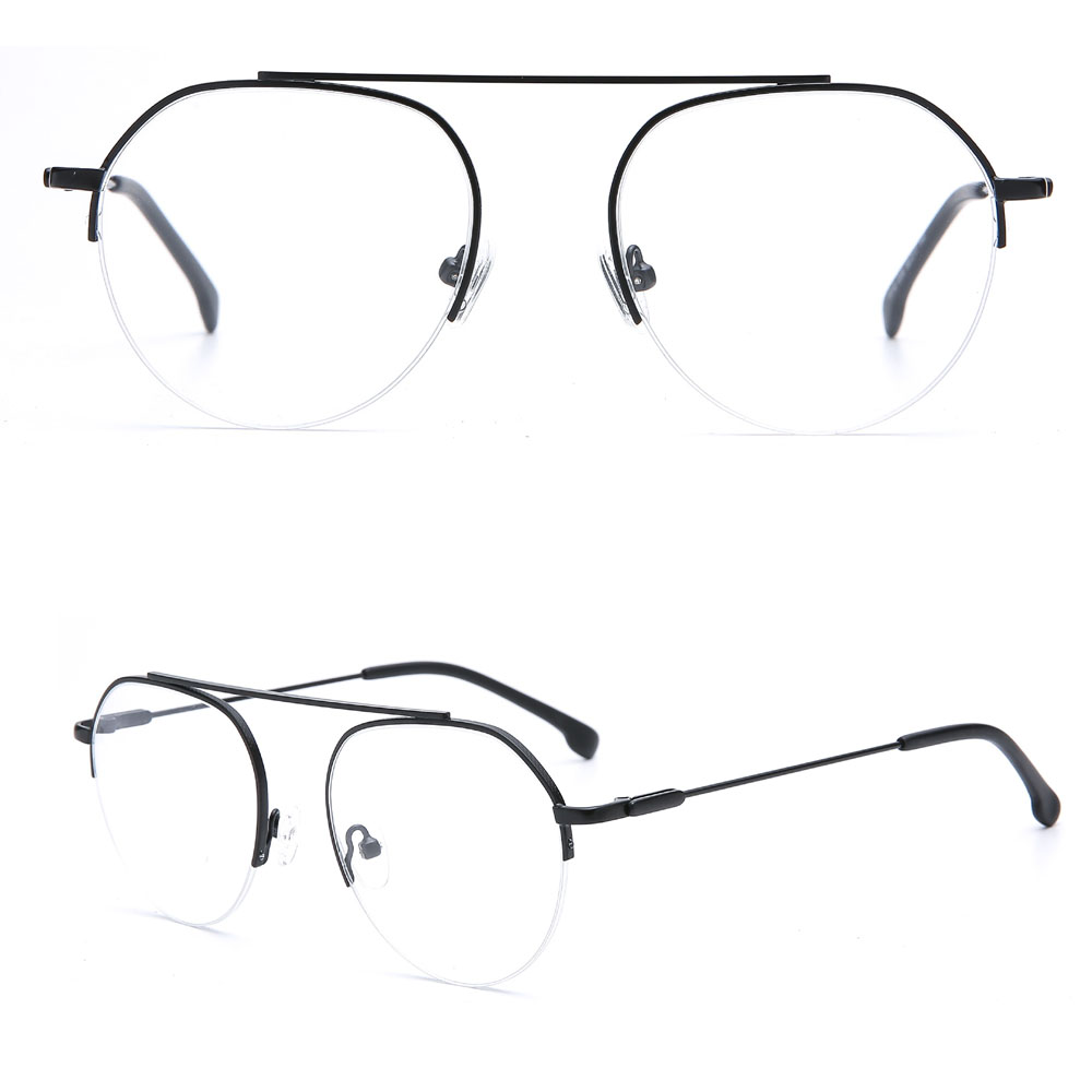 Fashion Design Halfrim Round Metal Eyeglasses Customized Frames 
