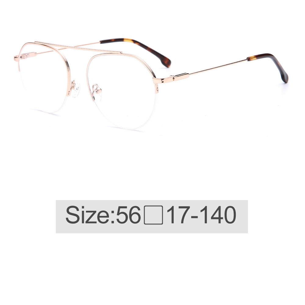 Fashion Design Halfrim Round Metal Eyeglasses Customized Frames 