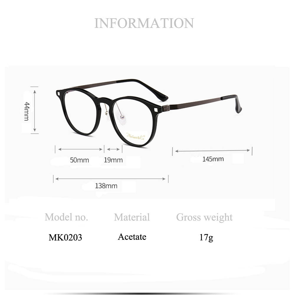 MK0203 Round Acetate Optical Frames Vintage Style China Factory