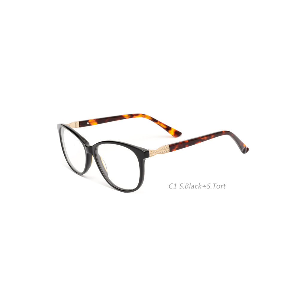 1121 Colorful Acetate Round Frame Temple with Casting Glasses