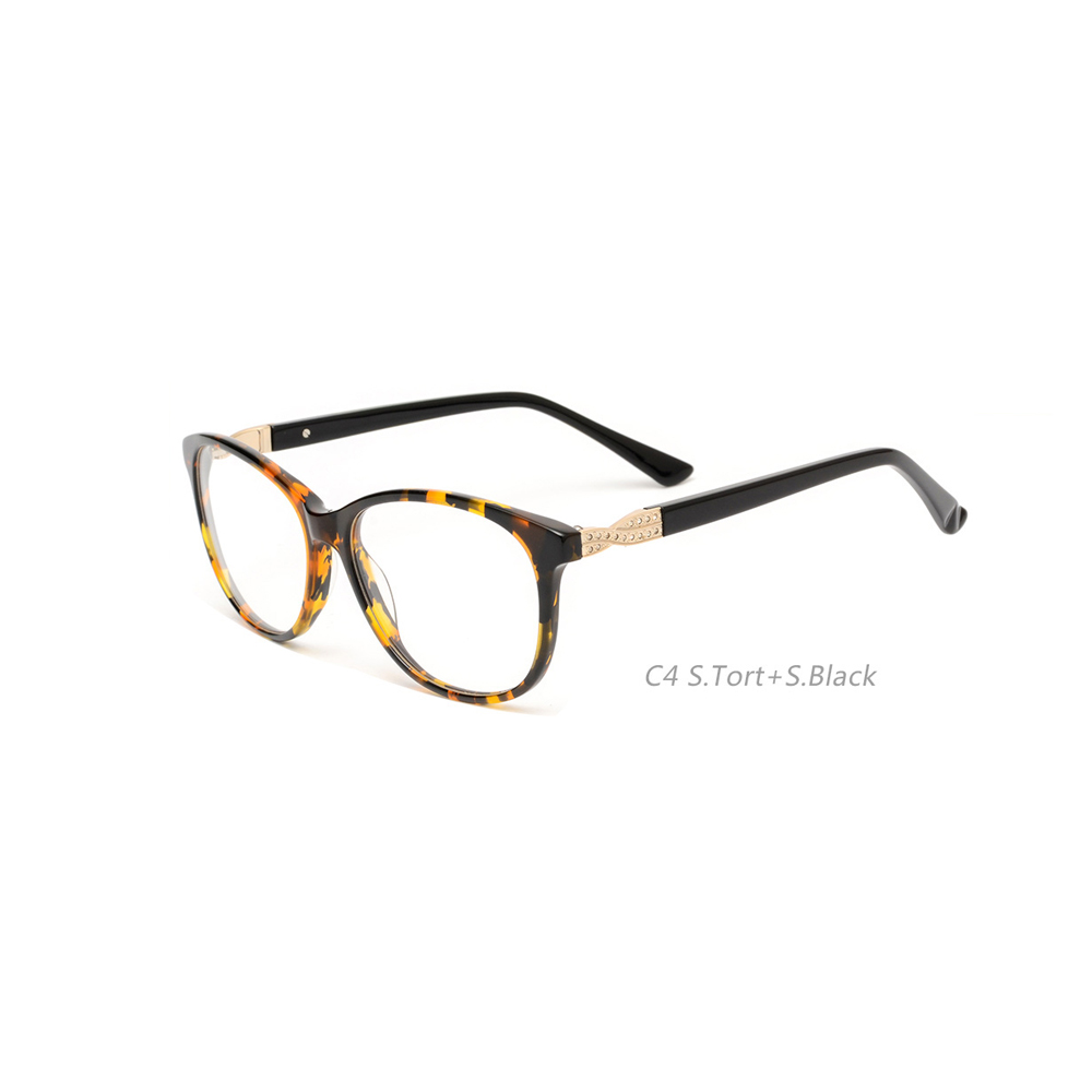 1121 Colorful Acetate Round Frame Temple with Casting Glasses