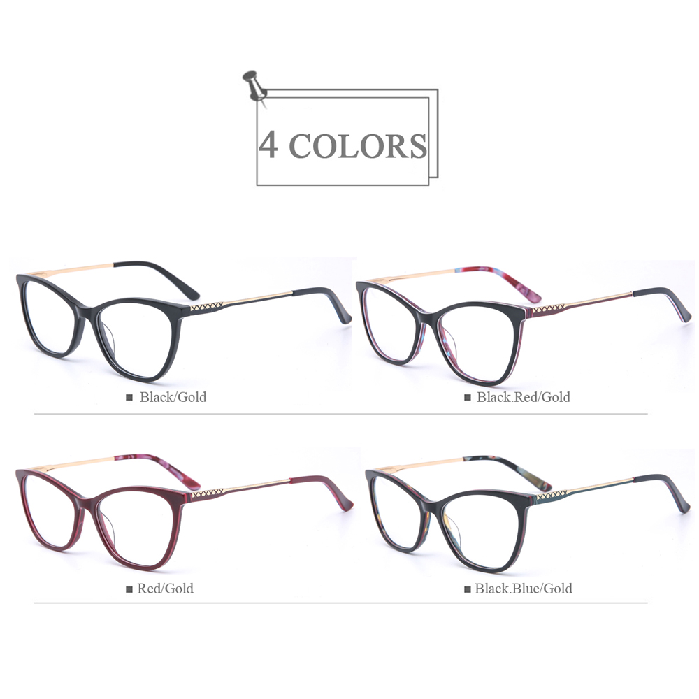 6858 Laminated Acetate Cat Eye Shape Optical Prescription Glasses Frames 