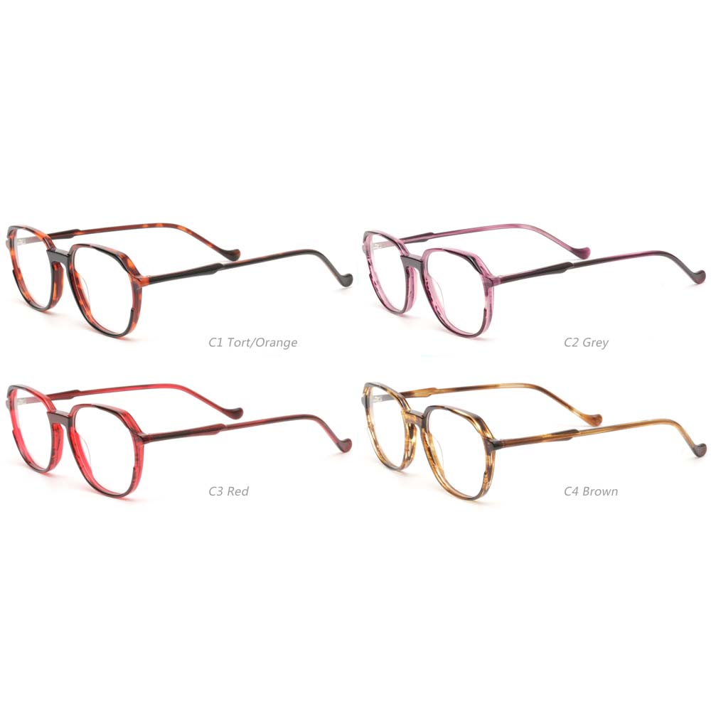 Fashion Design Customized Big Irregular Round Acetate Tort Optical Frames