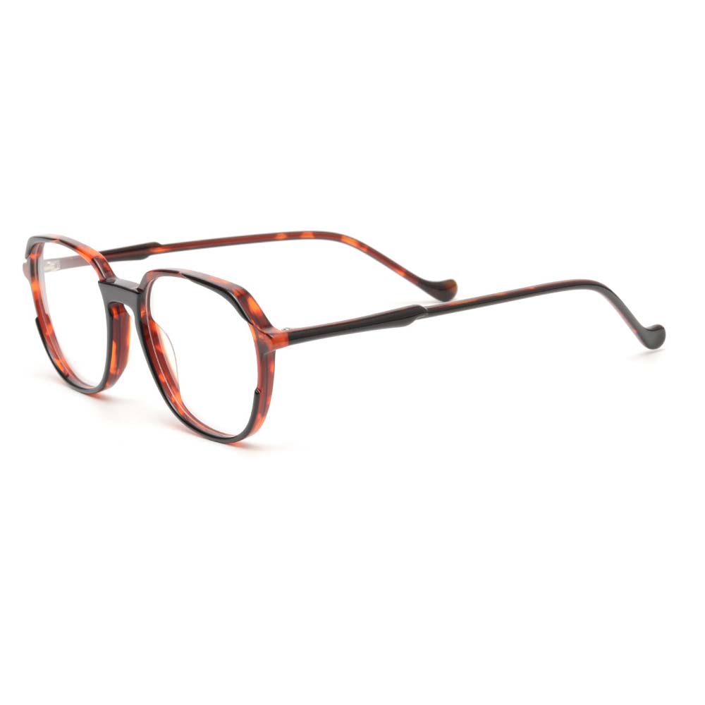 Fashion Design Customized Big Irregular Round Acetate Tort Optical Frames