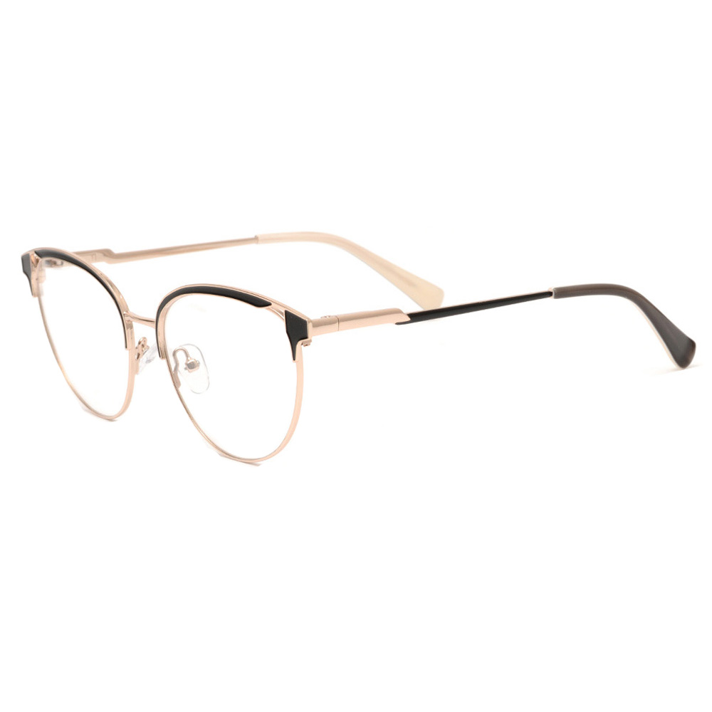 4134 Double Color Cat Eye Customized Stainless Steel Optical Eyeglasses Frames
