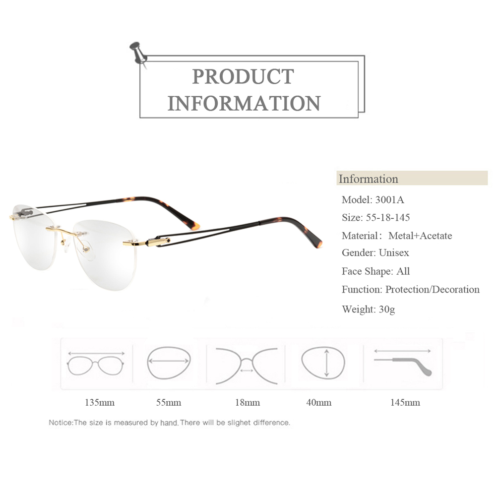 3001A Rimless Women Frame