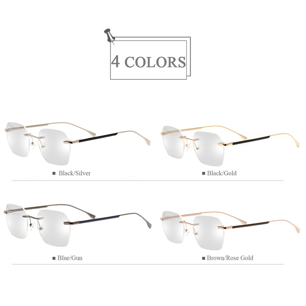 3002 Square Rimless Men Eyewear