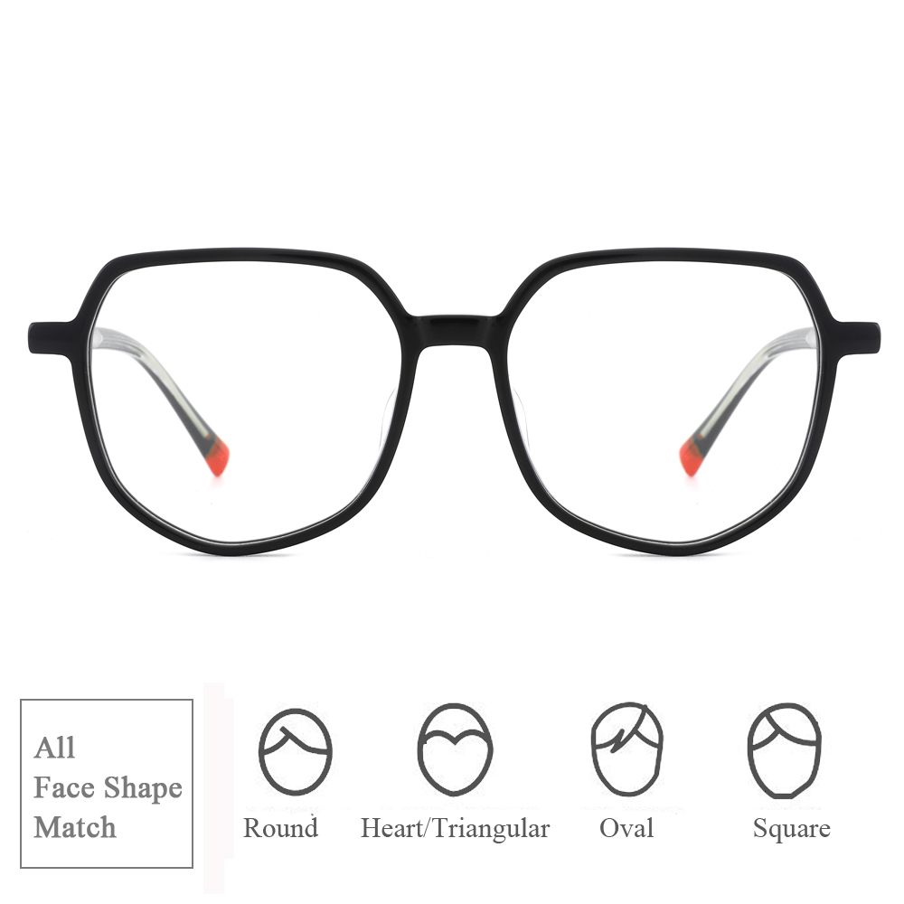 YC-15029 Multilateral Transparent Laminated Acetate Women Optical Frames Glasses