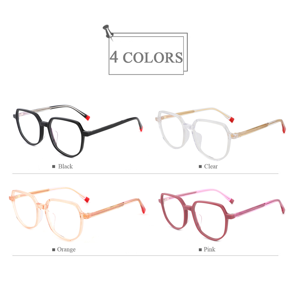 YC-15029 Multilateral Transparent Laminated Acetate Women Optical Frames Glasses