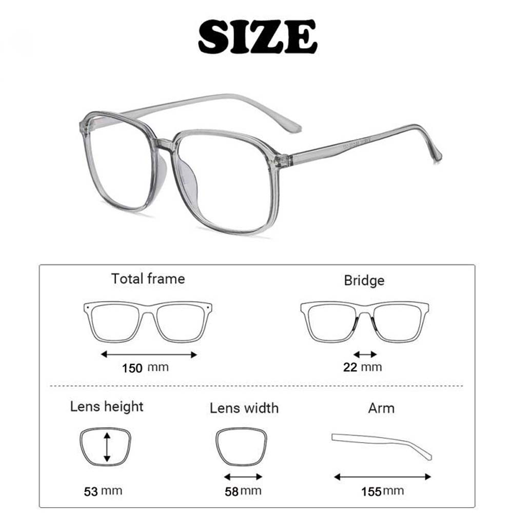 TR Soft Big Square Anti BLue Light Optical Frames