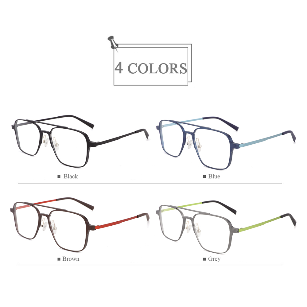 YC-27004 Double Bridge Aluminum Optical Frames Glasses For Men