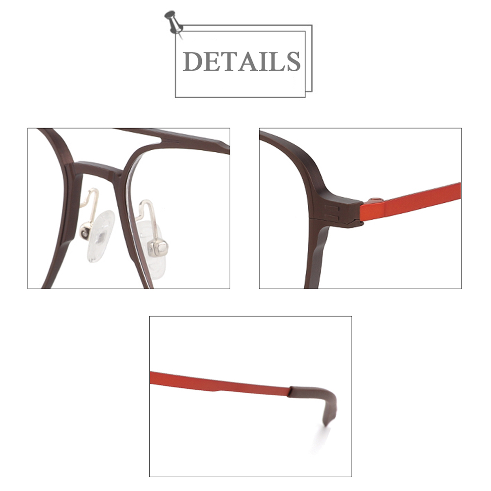 YC-27004 Double Bridge Aluminum Optical Frames Glasses For Men