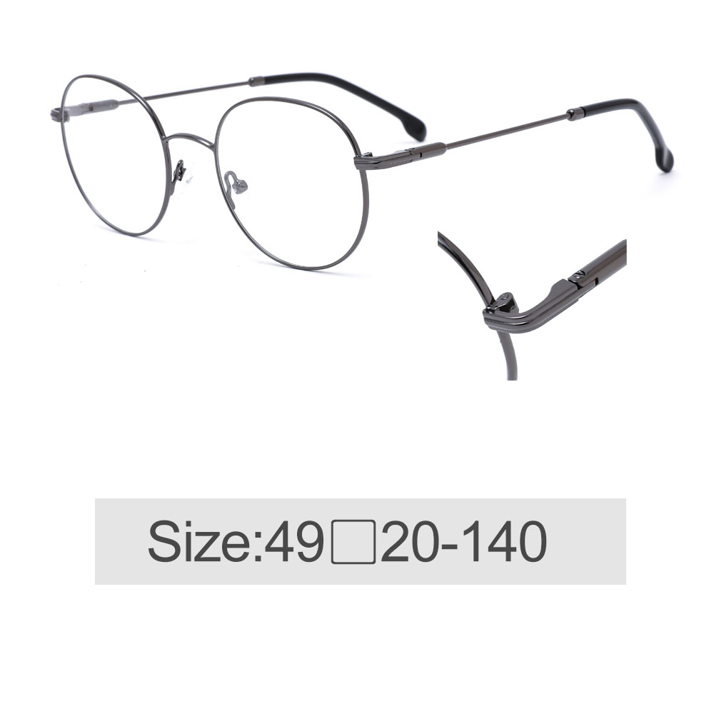 Round Thin Metal Black Optical Frames With Tips