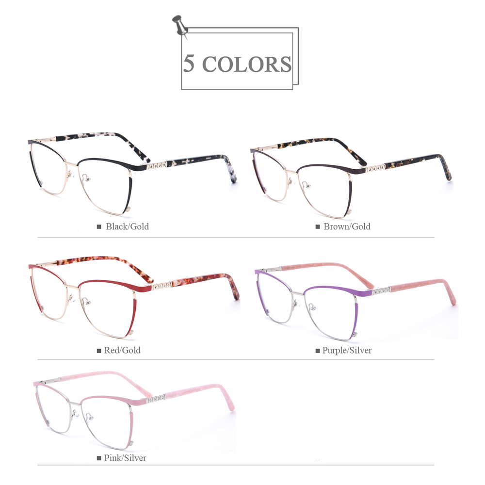 OLD6057 Women Butterfly Wings Shape Metal Optical Glasses Frames 