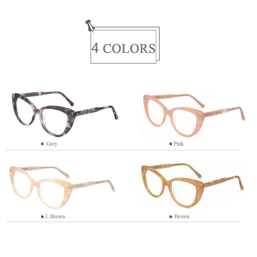 YC-21053 2021 New Coming Acetate Optical Glasses Cat Eye Spectacle Frames
