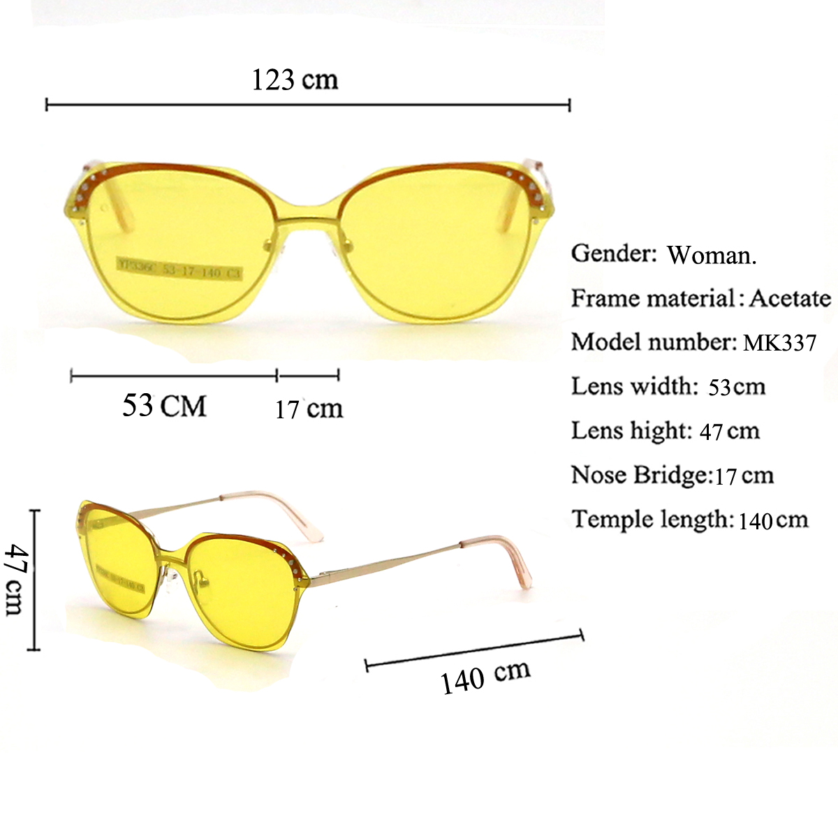 MK337 New Arrival Fashion Clip On Sunglasses For Woman