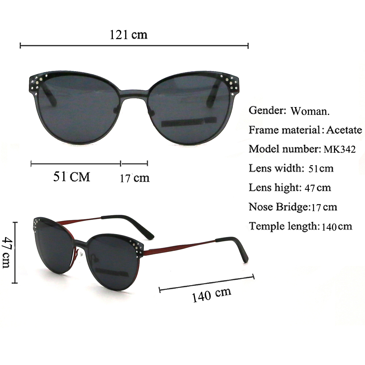 MK342 2021 New sunglasses Fashion Clip On Polarized Diamond Eye Cat sunglasses