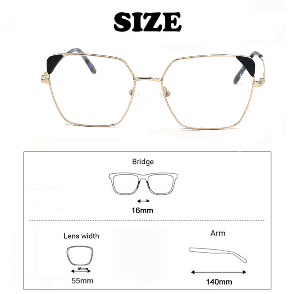  A-976 Newest Irregular Metal With Acetate Optical Frame Glasses Irregular Eyeglasses 