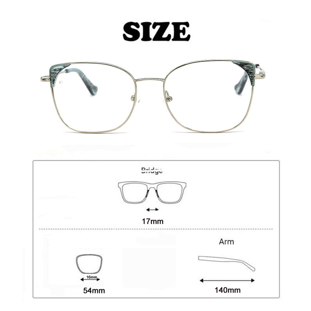  T200403 Oversize Square Metal Optical Glasses Eyeglasses Frames For Women 2021