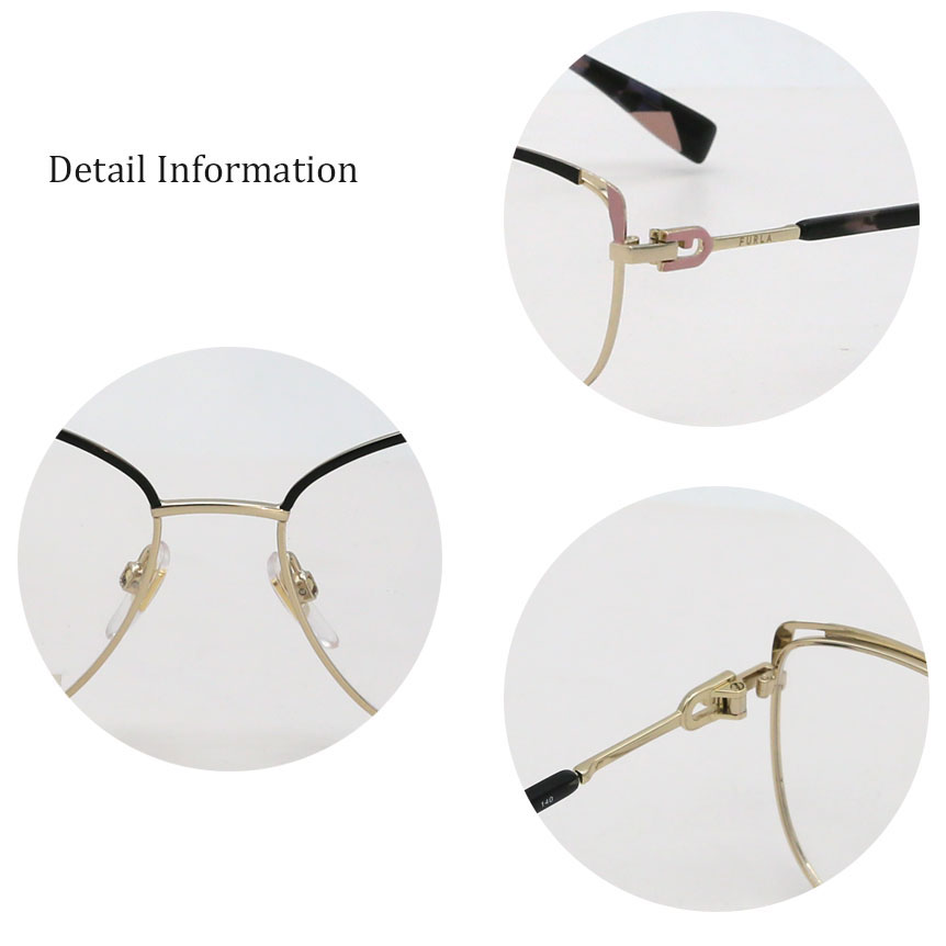 Cat Eye Hollow-carved Design Eyewear Metal Frame Optical Glasses