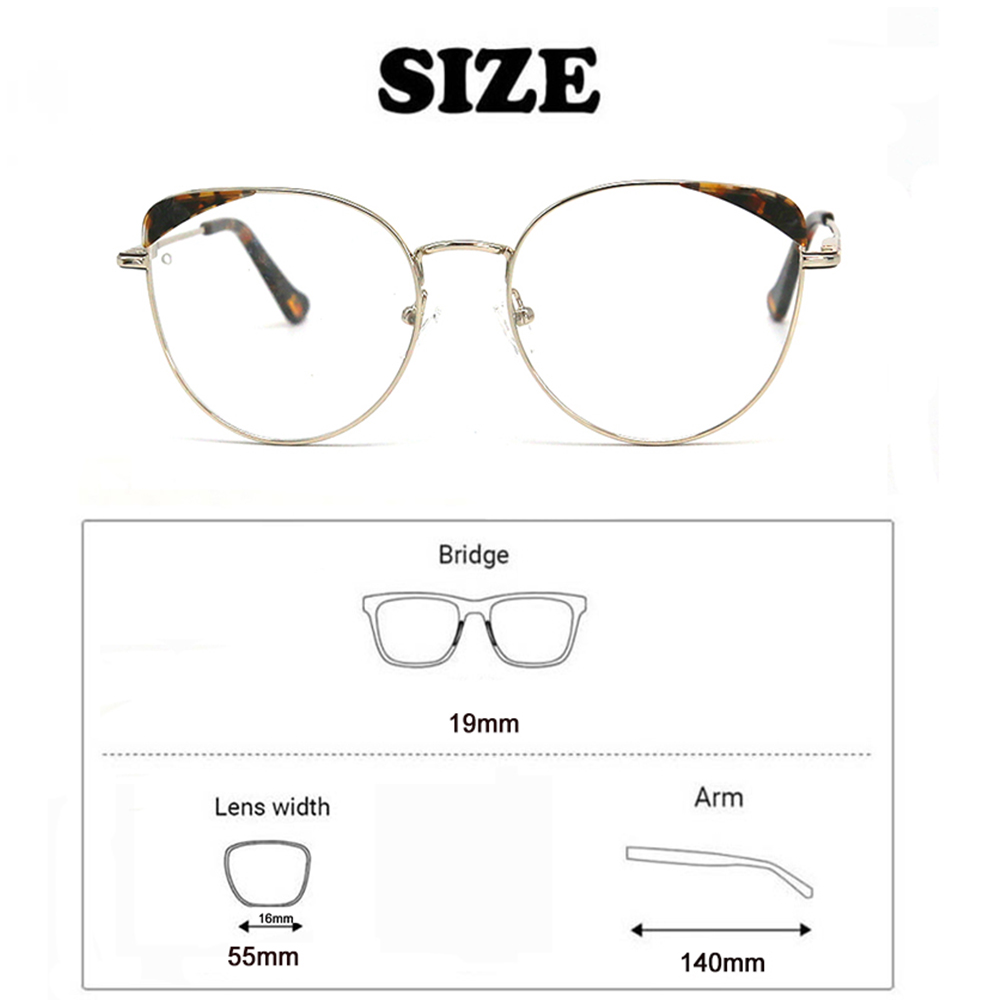  T200404  Round Cat Eye Metal Optical Glasses Optical Eyeglasses Frames 2021 
