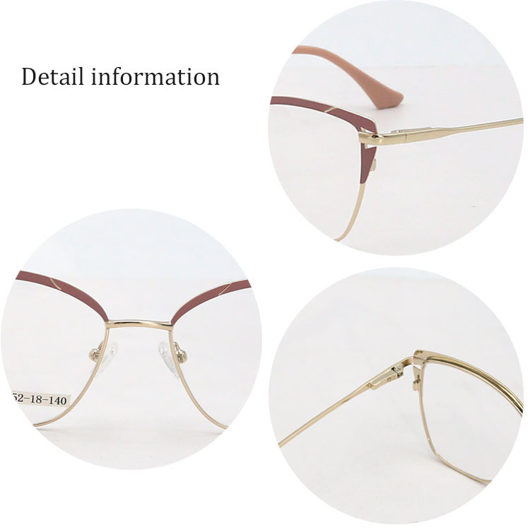 Newest Fashion Style  Cat Eye Frame Metal Optical Glasses For Unisex 