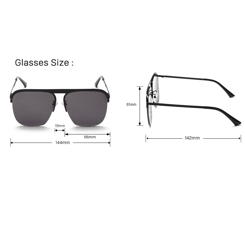 Big Frame Female Sunglasses Half Frame Trend Men  Street Shot Sunglasses