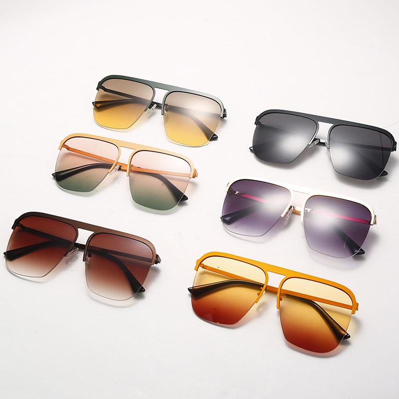 Big Frame Female Sunglasses Half Frame Trend Men  Street Shot Sunglasses