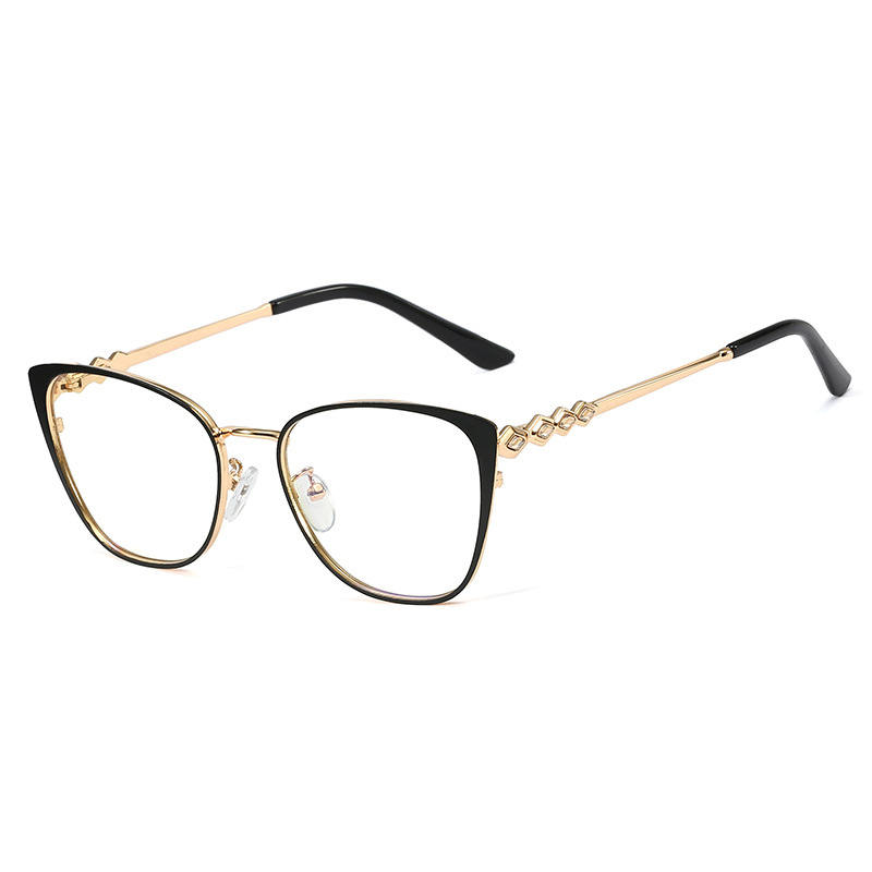  95667 Cat Eye Optical Frame Metal Anti Blue Light Glasses 