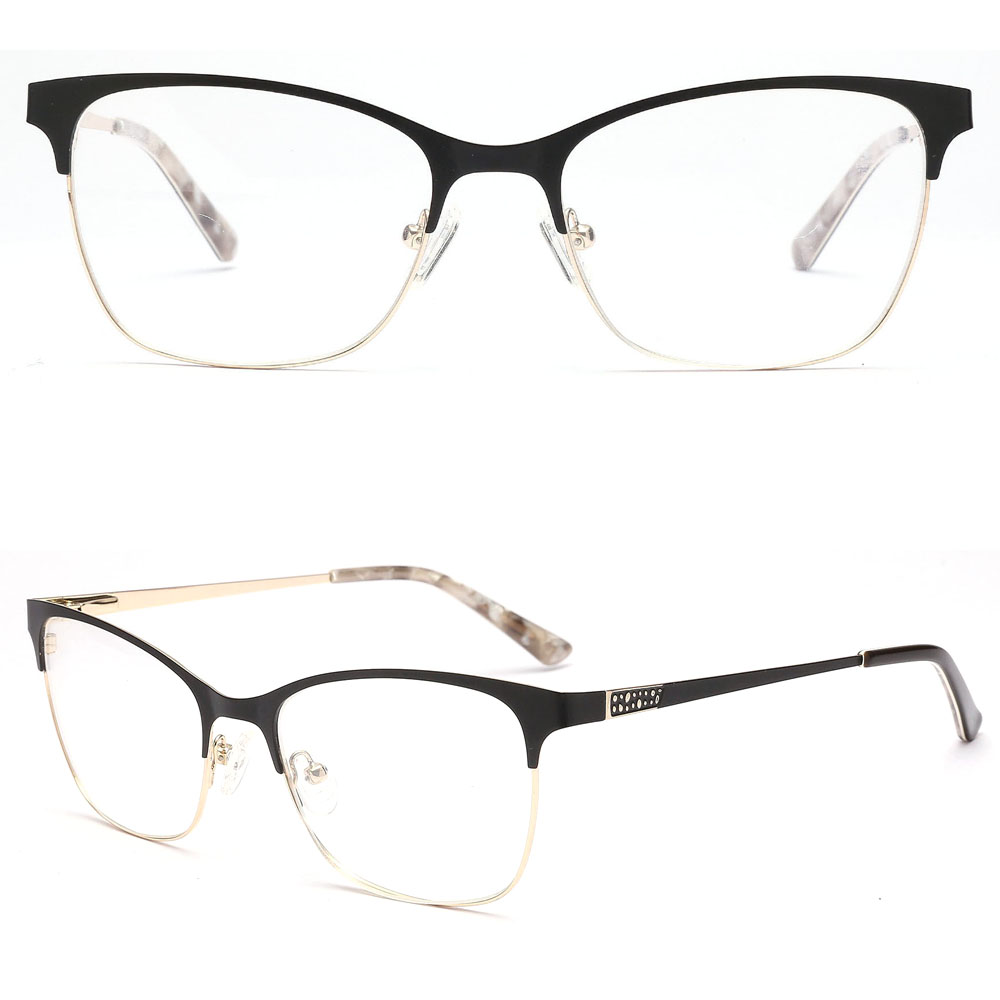 Halfrim Fashionable Women Metal Diamond Optical Frames