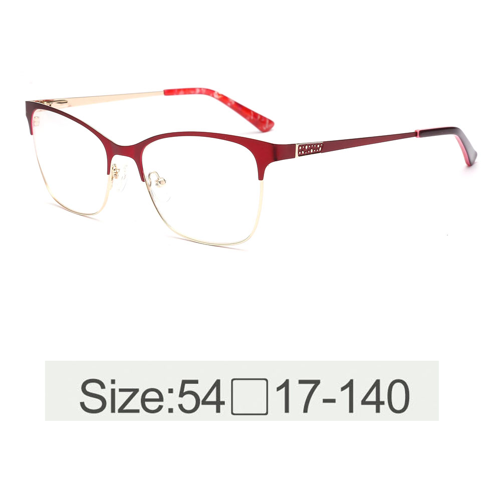 Halfrim Fashionable Women Metal Diamond Optical Frames