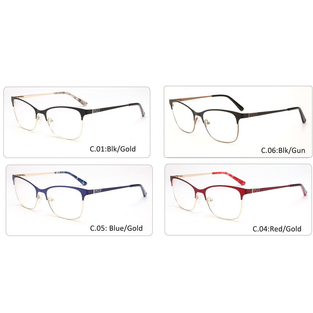 Halfrim Fashionable Women Metal Diamond Optical Frames