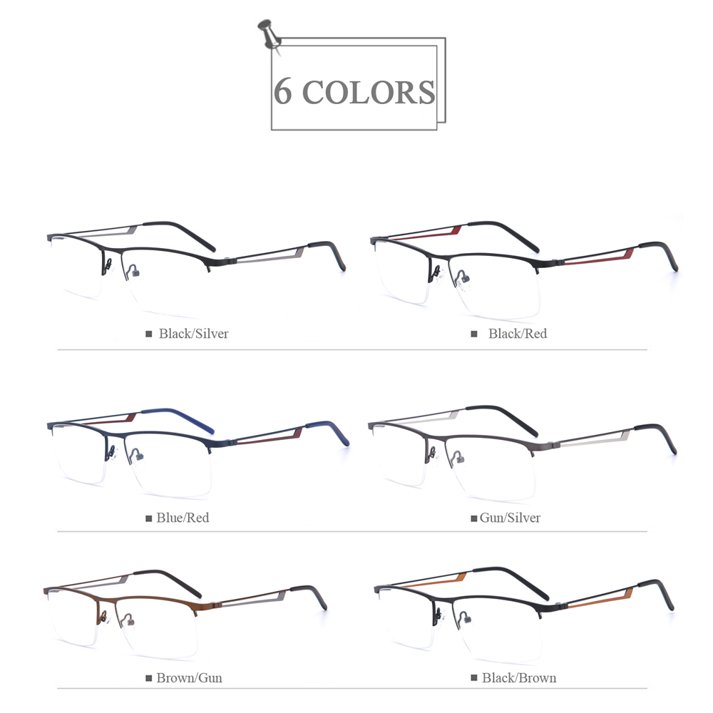 8025 Half Rim Men's Square Optical Spectacle Glasses Frames