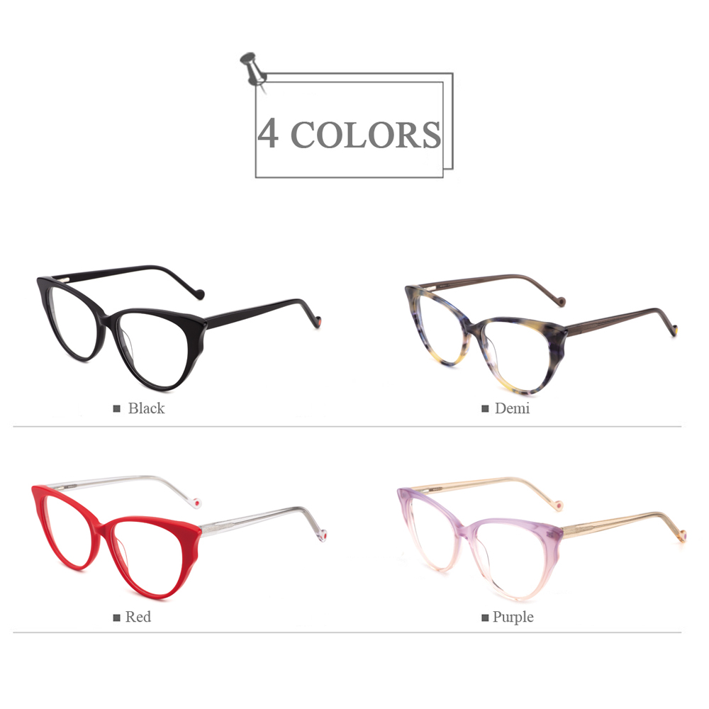 YC-28014 Acetate Cat Eye Customized Optical Eyewear Glasses Frames China Factory