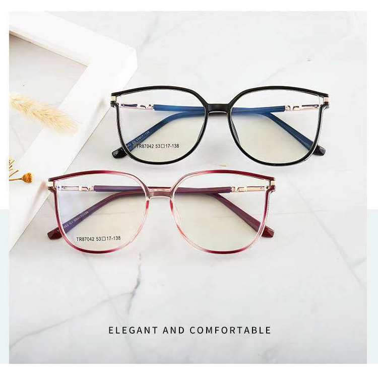  Trendy Women Eye Glasses Metal TR Combined Blue Blocking Optical Frame High Quality Flexible Hinge Eyewear
