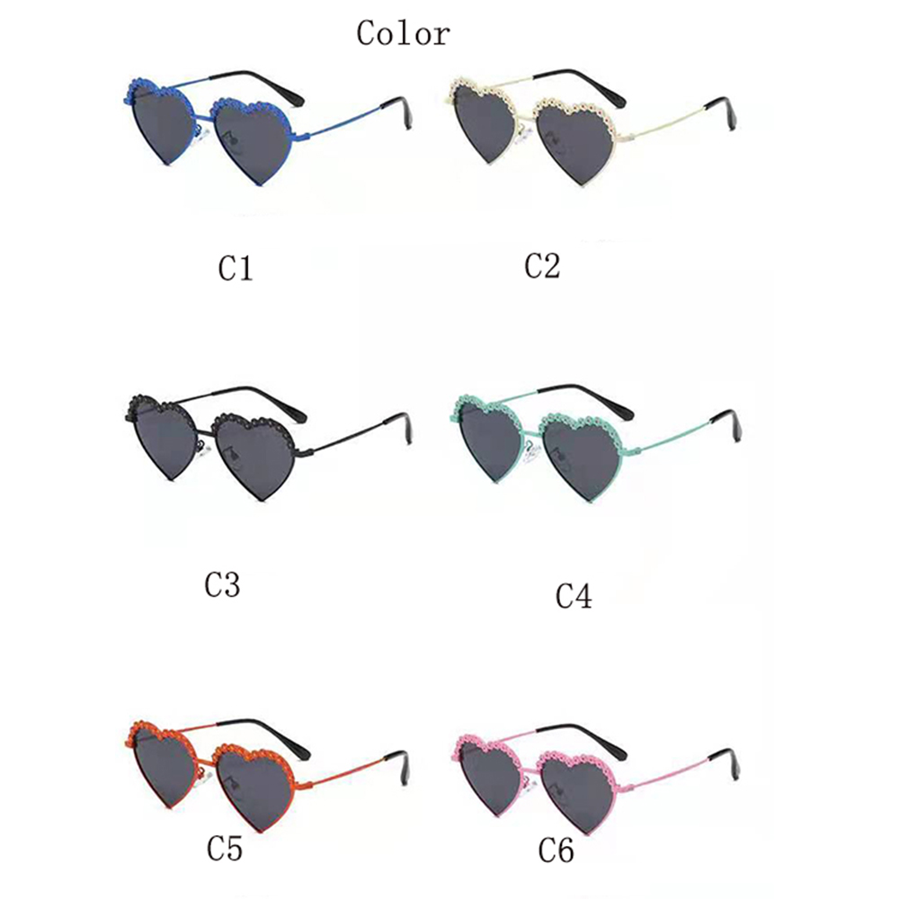  J547 Luxury Lovely Heart Flower Shape Sunglasses For Kids