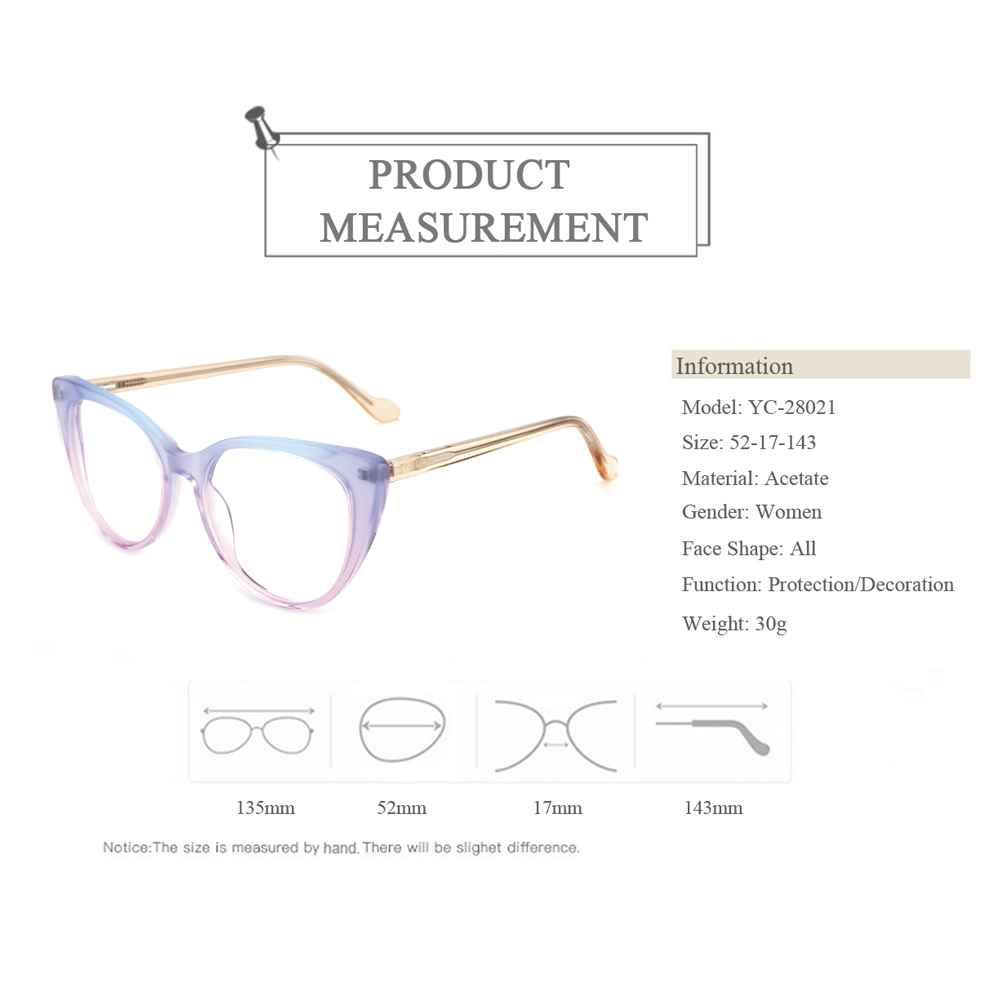 YC-28021 Progressive Clear Optical Glasses Frames Gradual Transparent Spectacle Made in Chinese Facotry