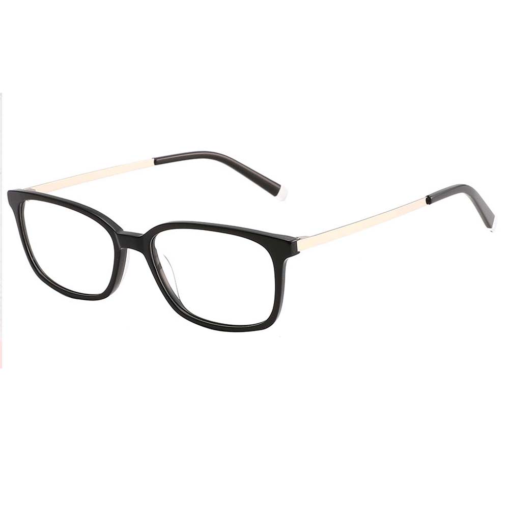 High Quality Small Square Demi Color Acetate Frames With Metal Temples OEM Design