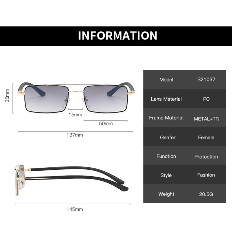 Rectangular-frame sunglasses in black injection