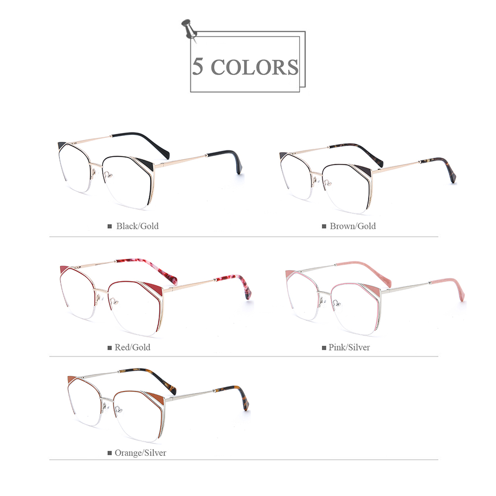 OLD6056 Large Cateye Shape Hollow Metal Optical Glasses Frames Made In China
