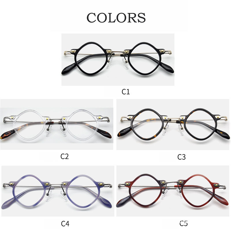 Tide Personality Hot Style Retro Art Frame Diamond  Acetate Frame Eyewear Glasses