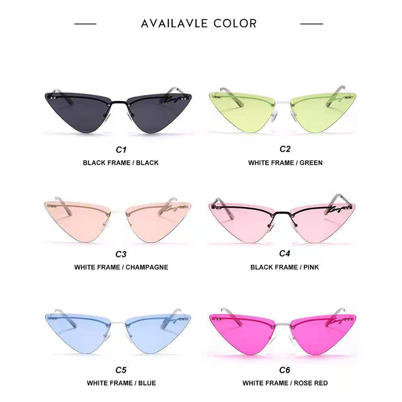 Women's Rimless Cat Eye Sunglasses