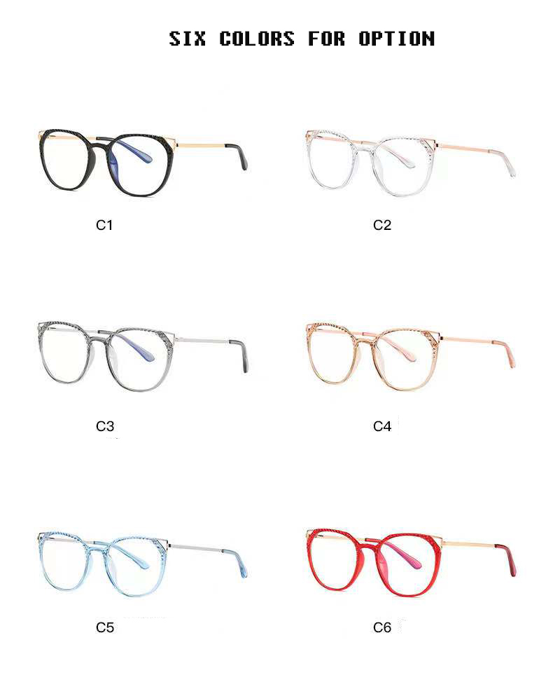 Italy Design  Eye Frames Cat Eye Flat Glassses Anti Blue Light Optical Frame For Women  Ready In Stock